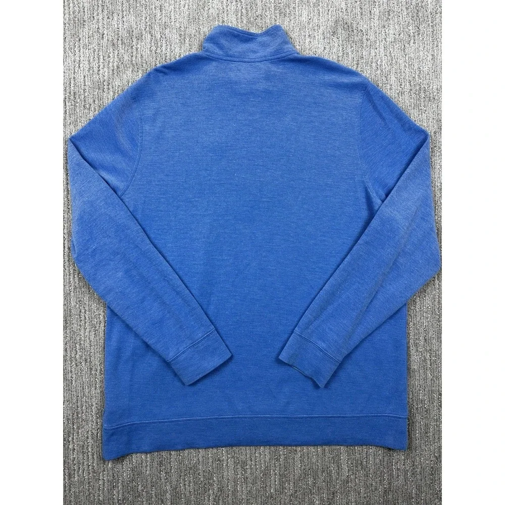 L.L Bean Mens Sz XLT Comfort Stretch Blue 1/4 Zip Pullover Long-Sleeve